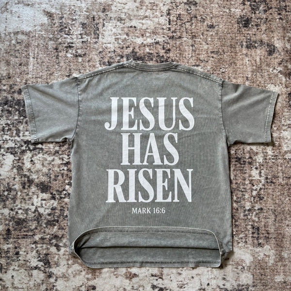SHROUD T-SHIRT – JESUS HAS RISEN